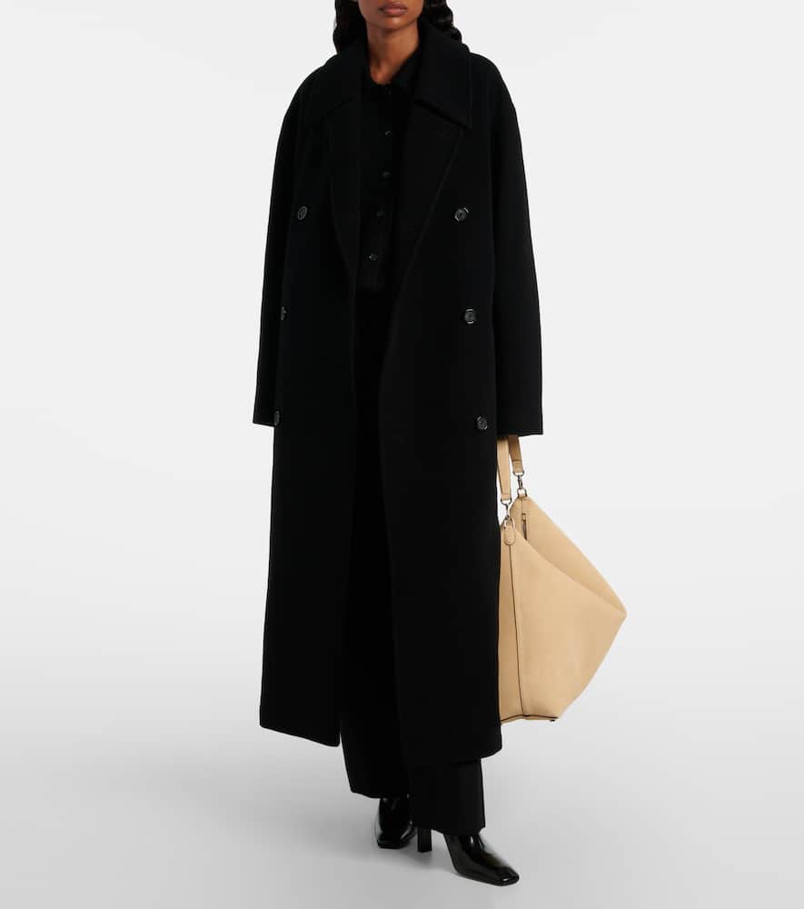 Totême Bevel Suede Tote Bag In Sand