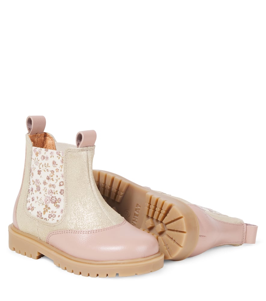 Wheat Kana Floral Leather Chelsea Boots In Multi