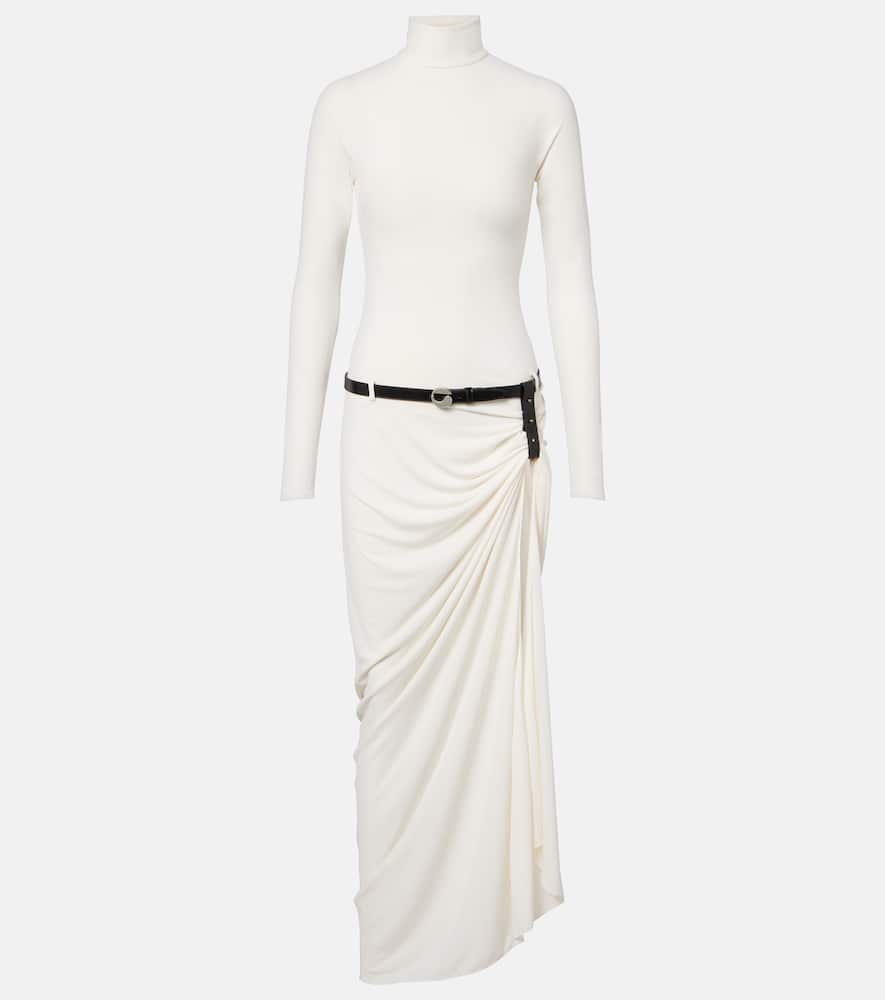Coperni Belted Draped Gown In White