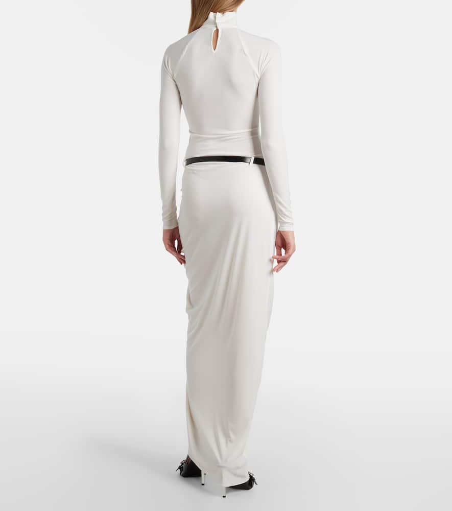 Coperni Belted Draped Gown In White