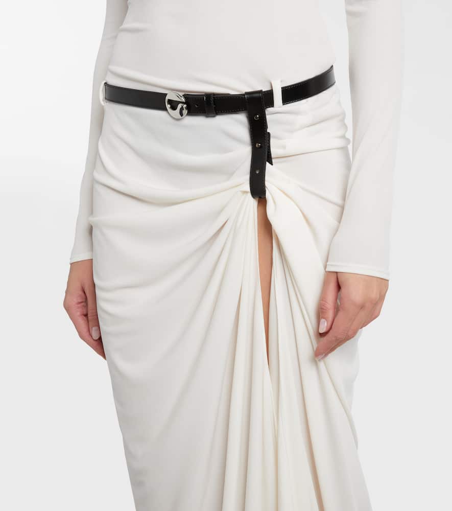 Coperni Belted Draped Gown In White