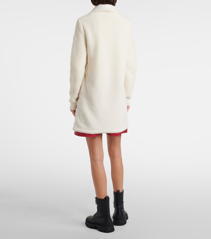 Moncler Down-paneled Wool And Cashmere Cardigan In White