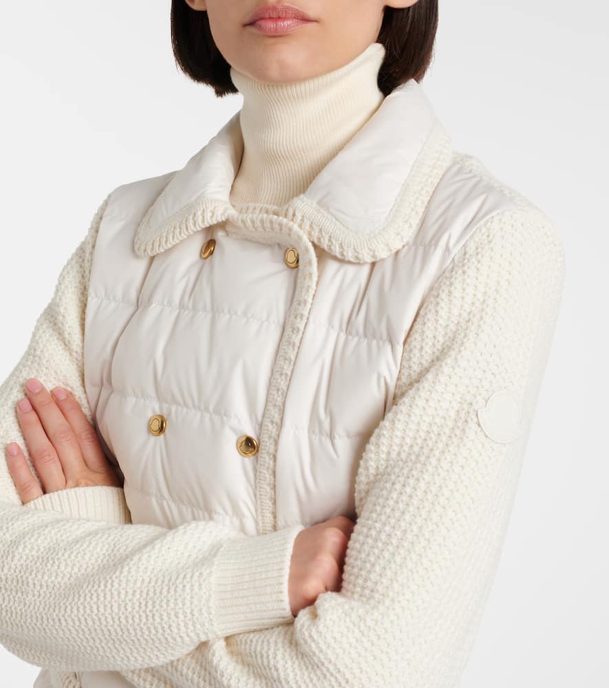 Moncler Down-paneled Wool And Cashmere Cardigan In White