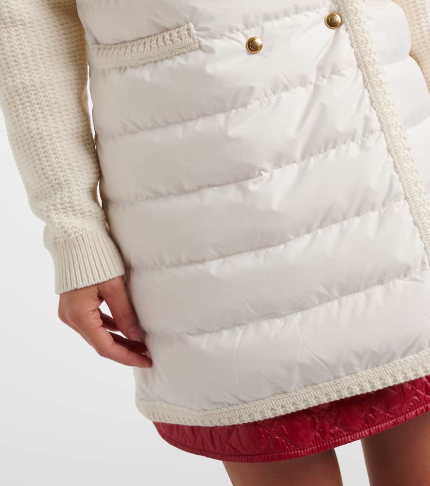 Moncler Down-paneled Wool And Cashmere Cardigan In White