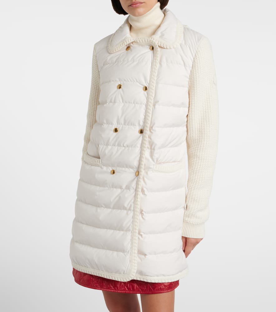 Moncler Down-paneled Wool And Cashmere Cardigan In White
