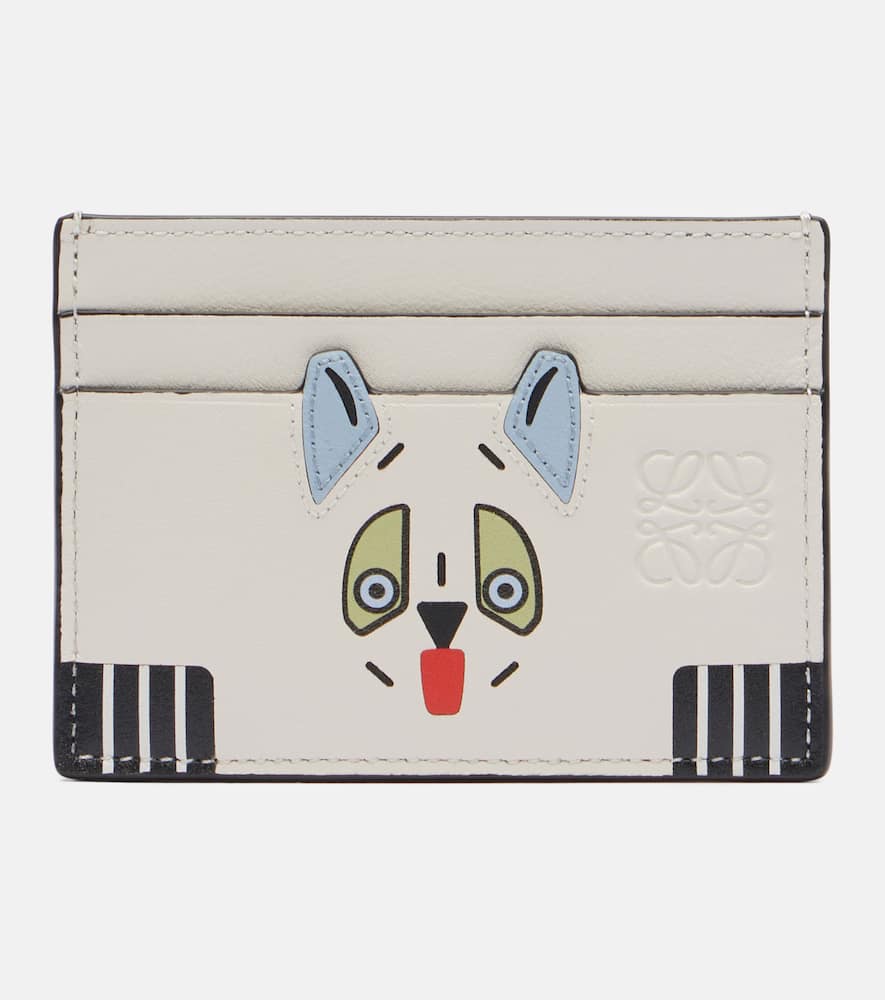 Loewe X Louis Wain Cats Leather Card Holder In White