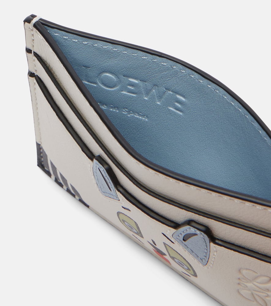 Loewe X Louis Wain Cats Leather Card Holder In White