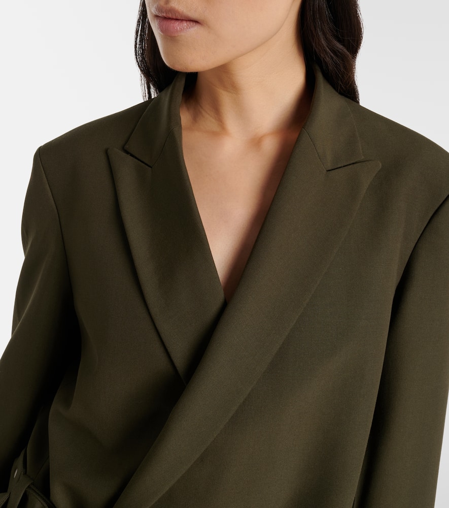 Loewe Belted Wool Blazer In Green
