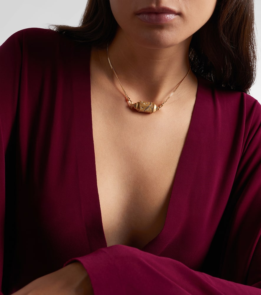 Marie Lichtenberg Milky Way 18kt Gold Pendant Necklace With Diamonds And Rubies In Gold
