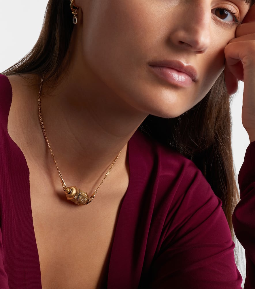 Marie Lichtenberg Milky Way 18kt Gold Pendant Necklace With Diamonds And Rubies In Gold