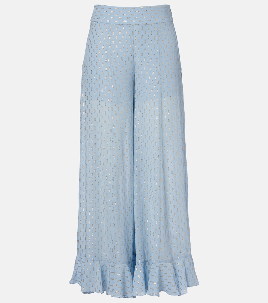 Zimmermann Daylight semi-sheer chiffon wide-leg pants