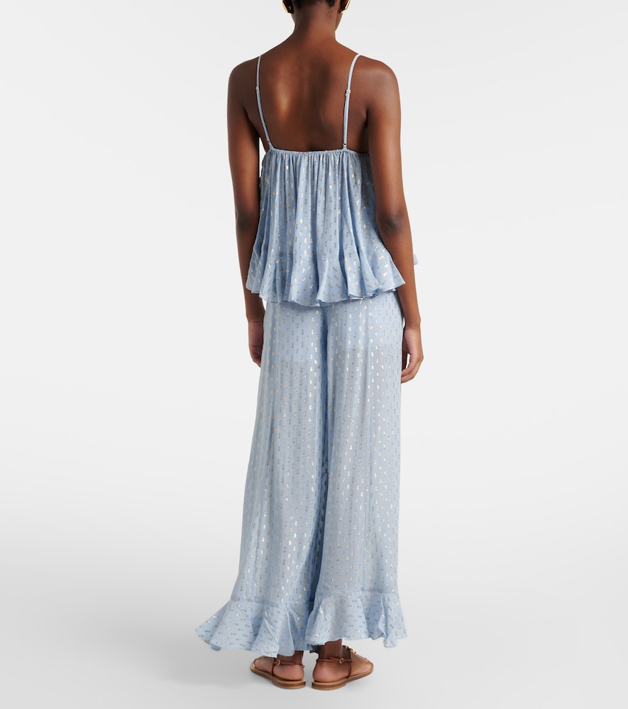  Zimmermann Zimmermann Daylight Semi-sheer Chiffon Wide-leg Pants 