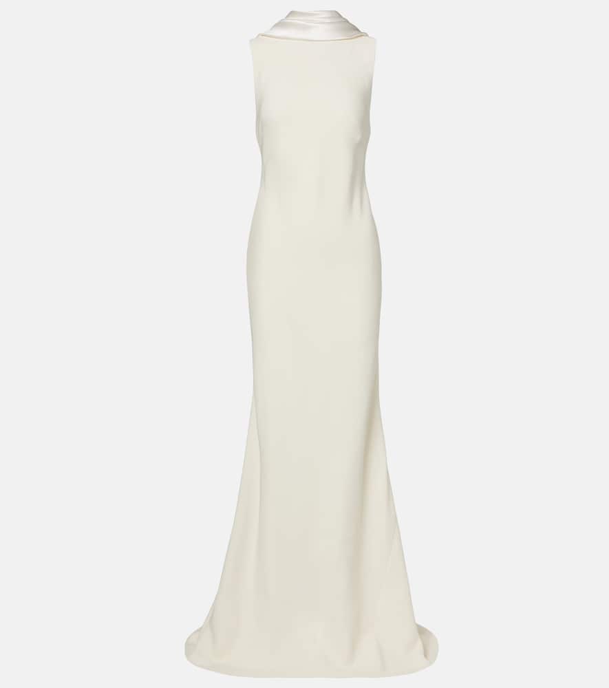 Danielle Frankel Bridal Miles Wool-blend Gown In White
