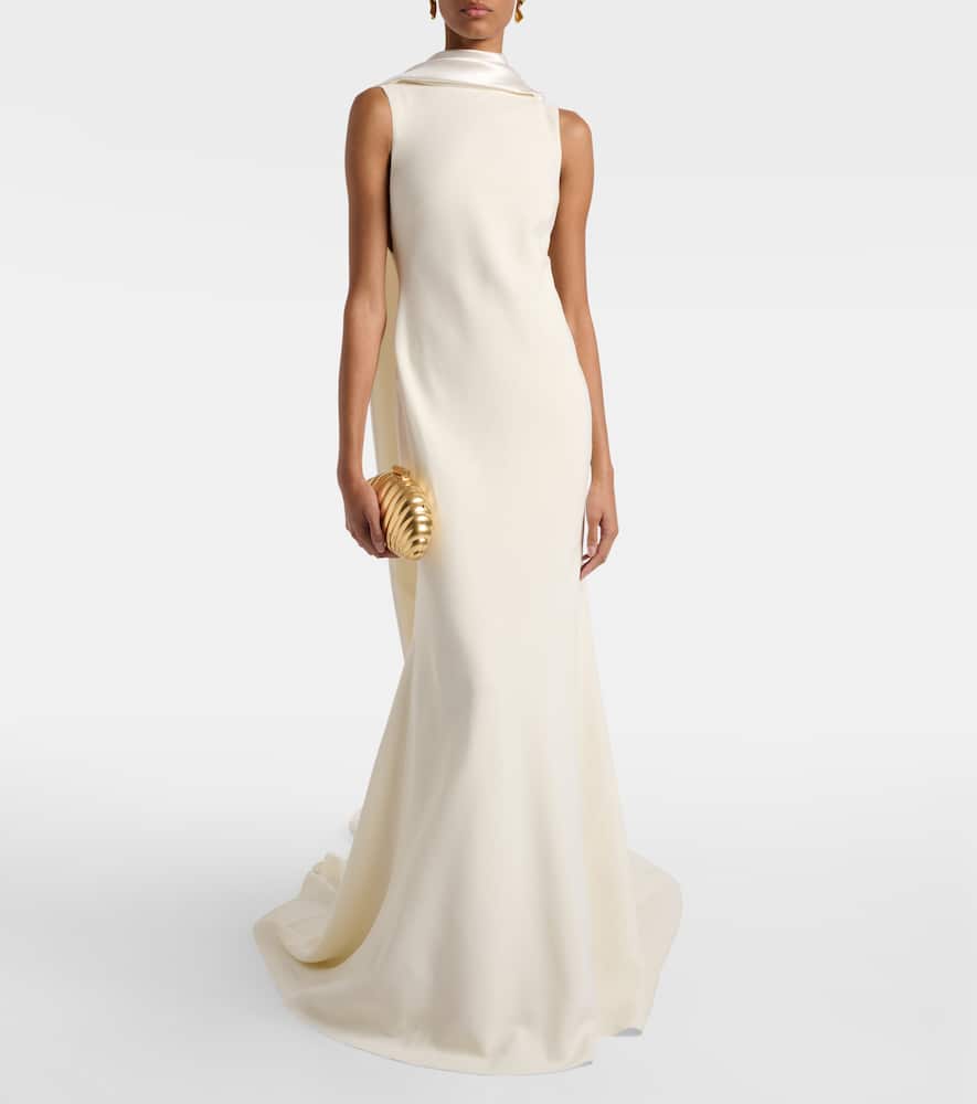 Danielle Frankel Bridal Miles Wool-blend Gown In White