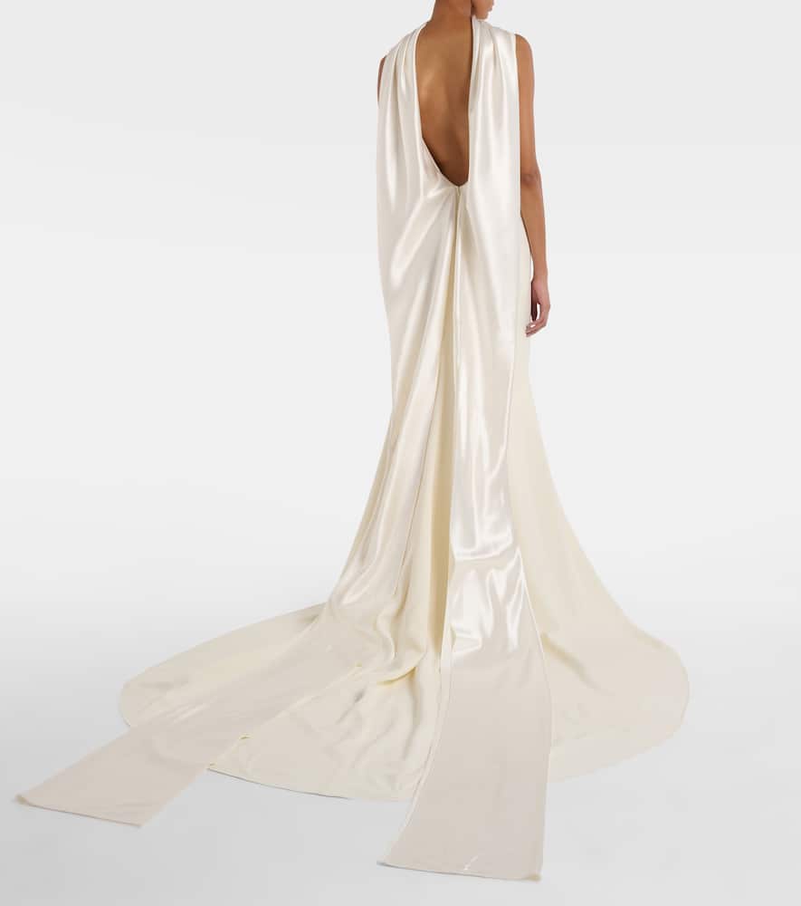 Danielle Frankel Bridal Miles Wool-blend Gown In White