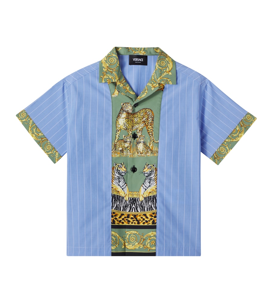 Versace Kids Pinstripe cotton shirt