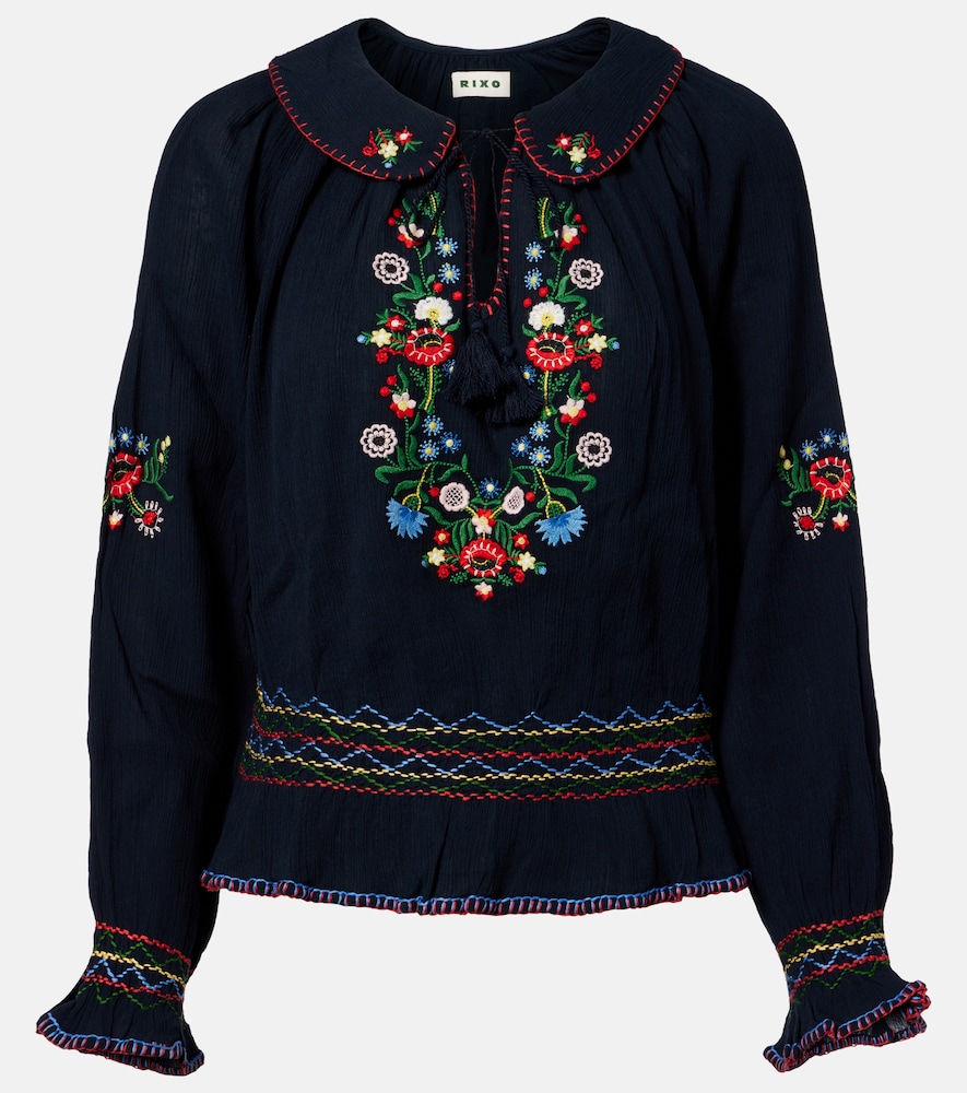 Rixo Top Sofira brod en coton 208 €