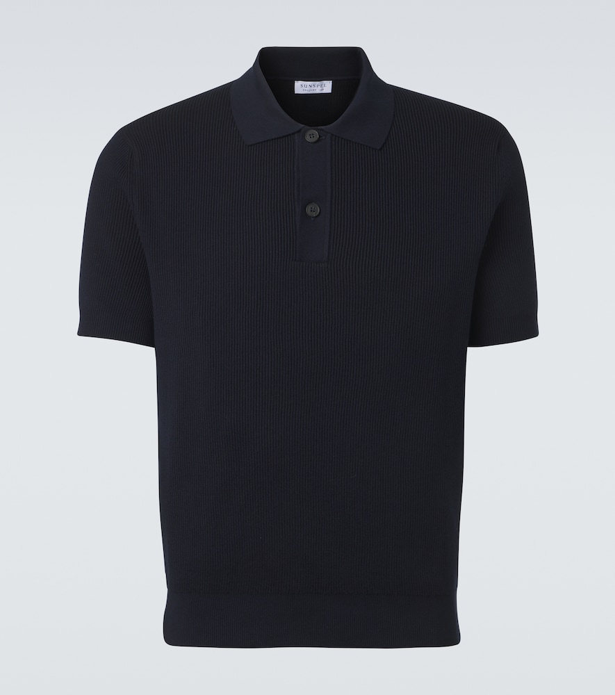 Sunspel Ribbed-knit cotton polo shirt