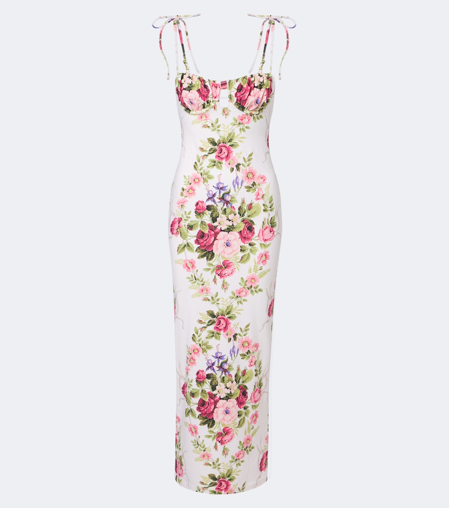 Montce Abito lungo Petal con stampa floreale