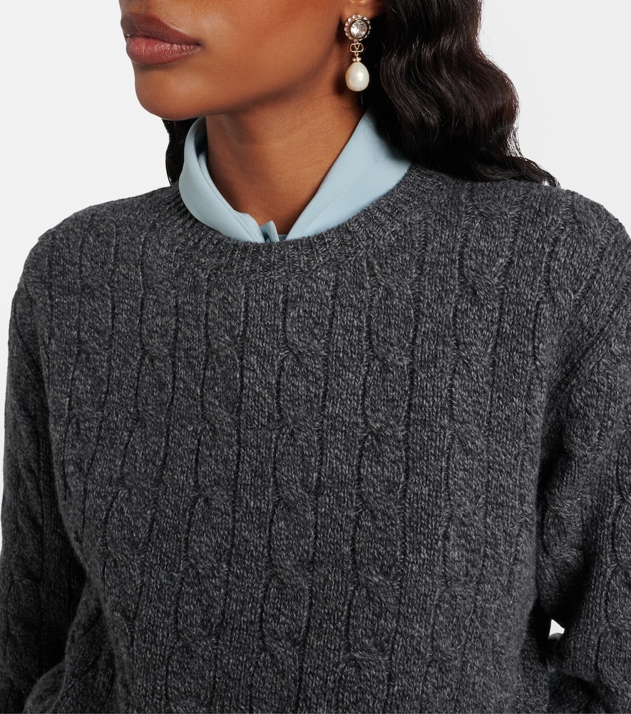 Garavani Cable-Knit Virgin Wool Mouliné Sweater