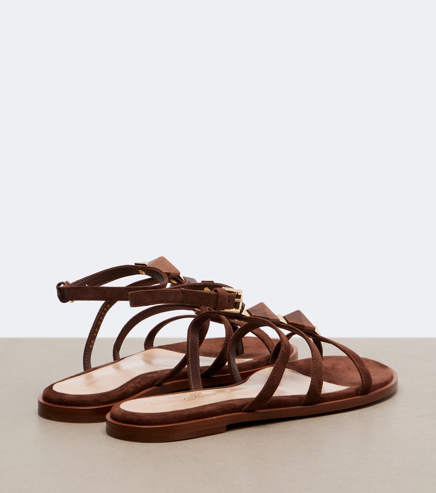 Studded Suede Thong Sandals