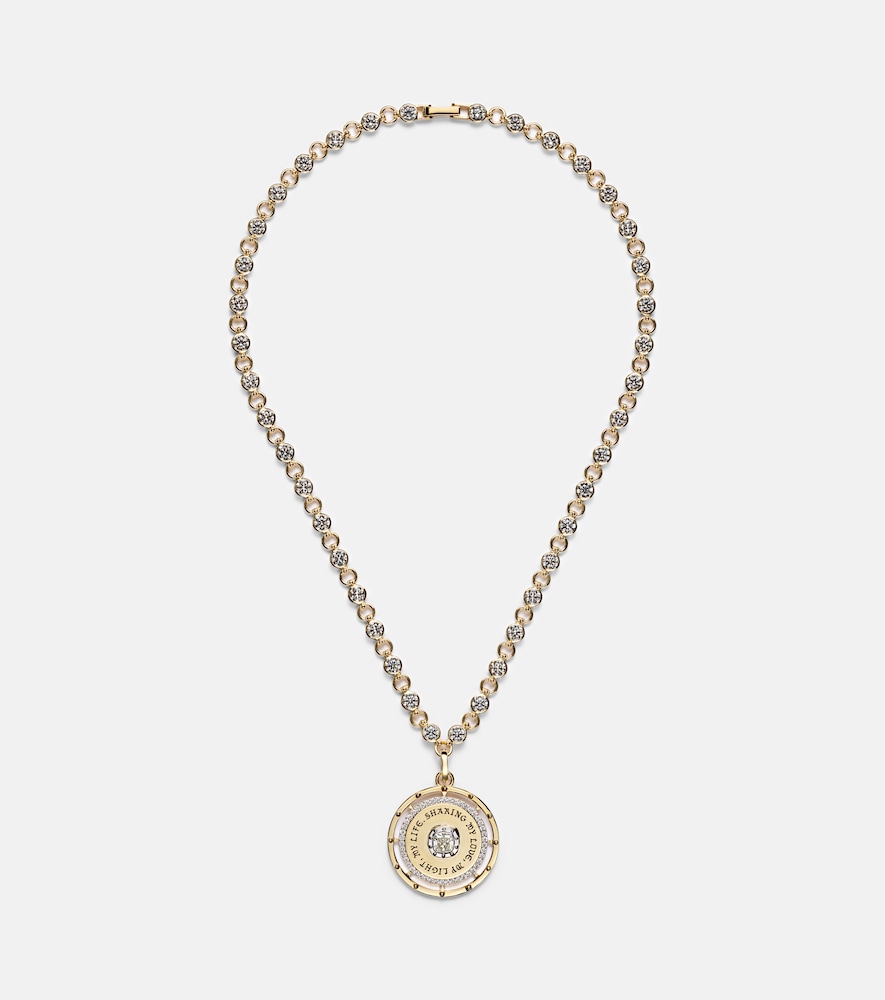 FoundRae Lovestruck Commitment 18kt gold pendant necklace with diamonds