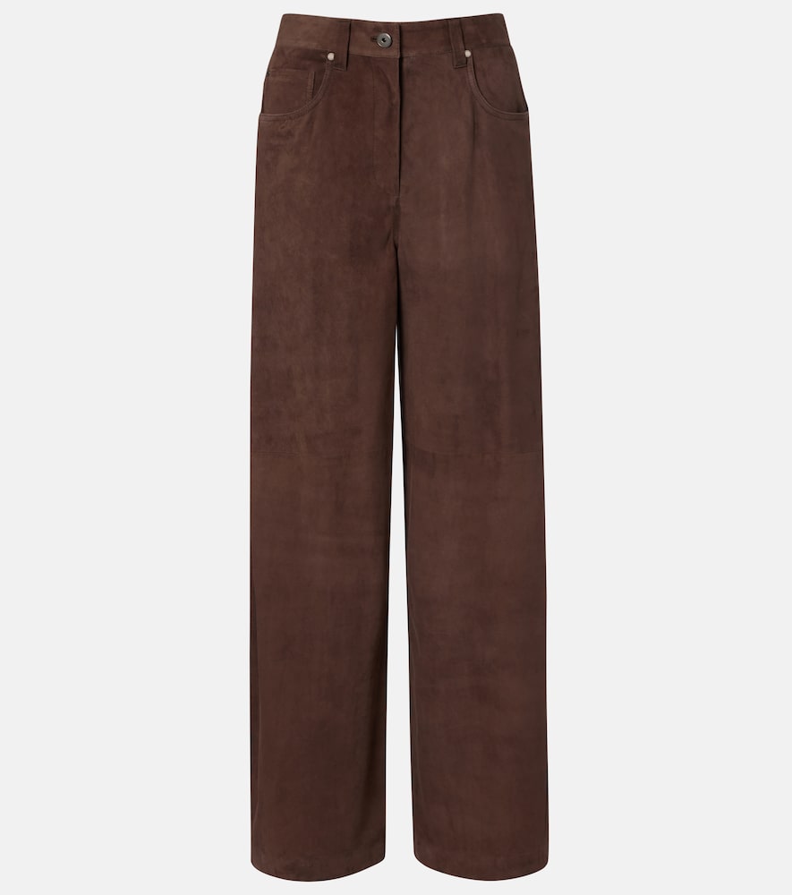 Brunello Cucinelli Suede wide-leg pants | Thumbnail 7 Brunello Cucinelli Suede wide-leg pants | Thumbnail 7