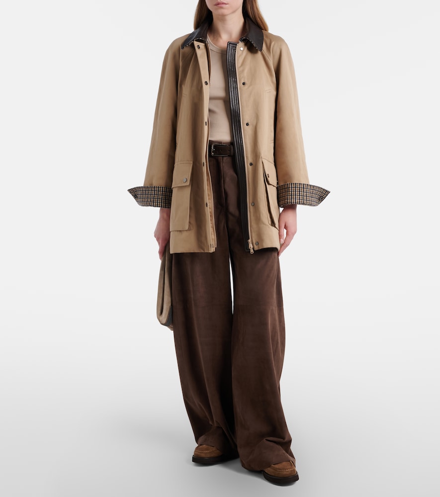  Brunello Cucinelli Brunello Cucinelli Suede Wide-leg Pants 