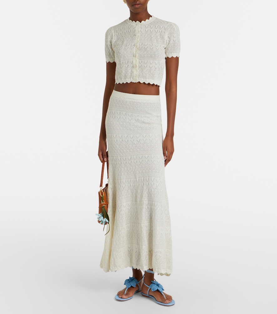  Self-portrait Self-portrait Pointelle Midi Skirt 