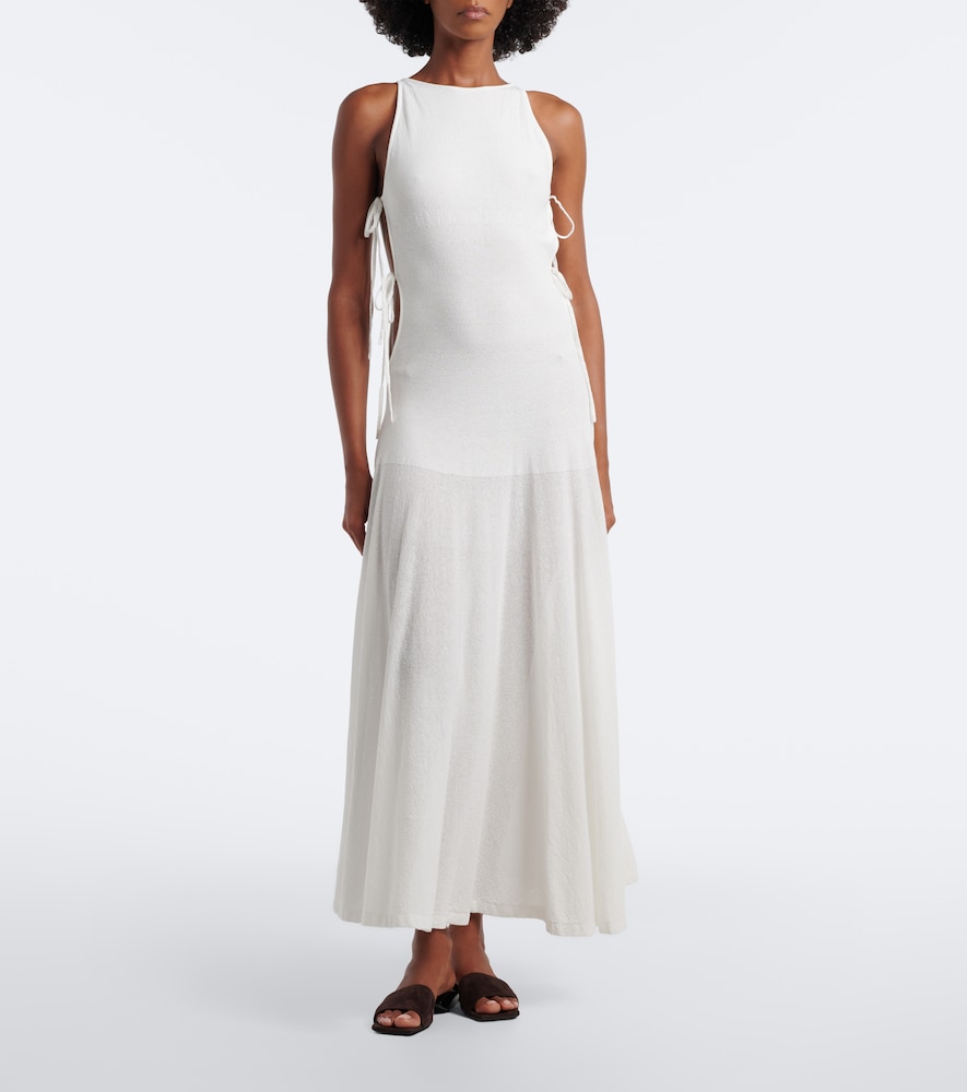 Alaïa Cotton-blend crêpe maxi dress