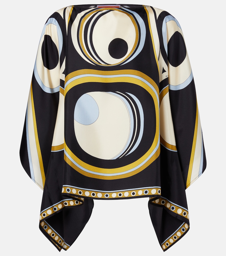 Top Foulard in twill di seta con stampa