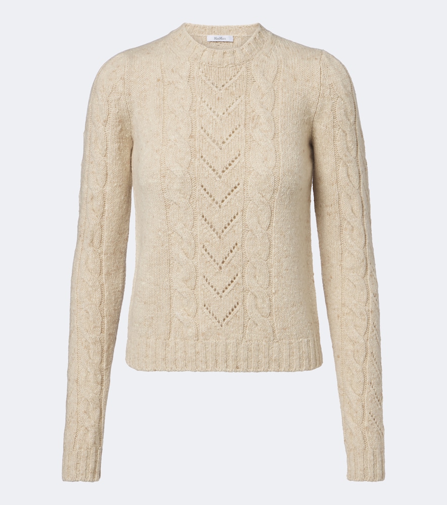 Pullover in misto lana e cashmere a trecce