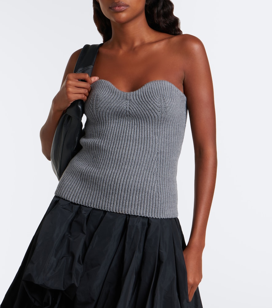 Wool-Blend Bustier Top
