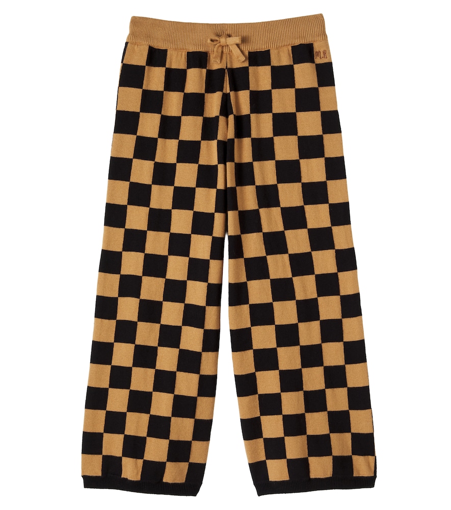 Karierte Strickhose aus Baumwolle