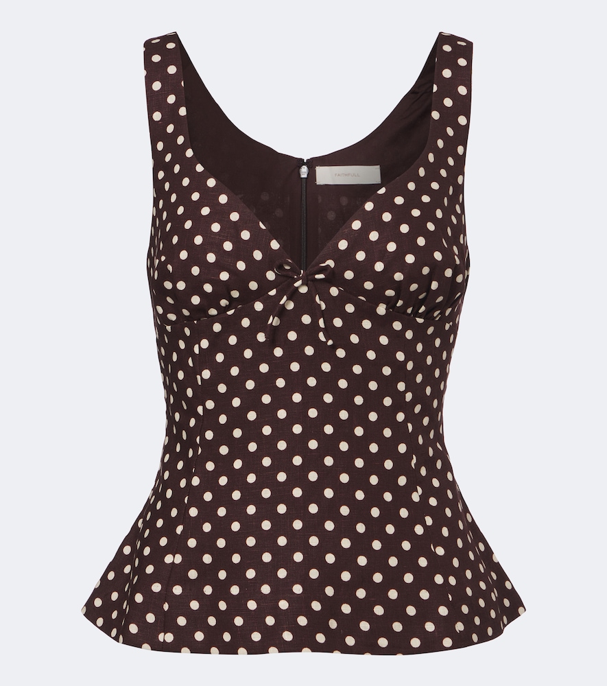 Top Martuba in lino a pois