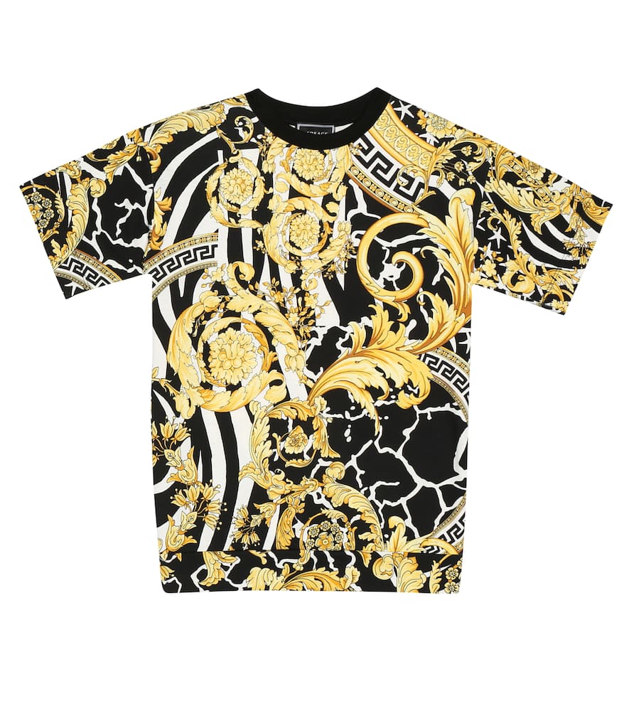 Click to view more detailed imagery on our partner's website Versace Kids' Baroque Print T-Shirt Dress In Multicoloured