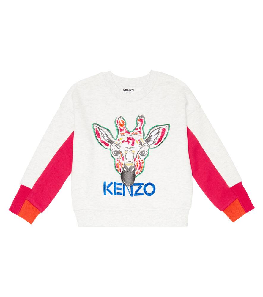 Kenzo Kids Embroidered cotton-blend sweatshirt