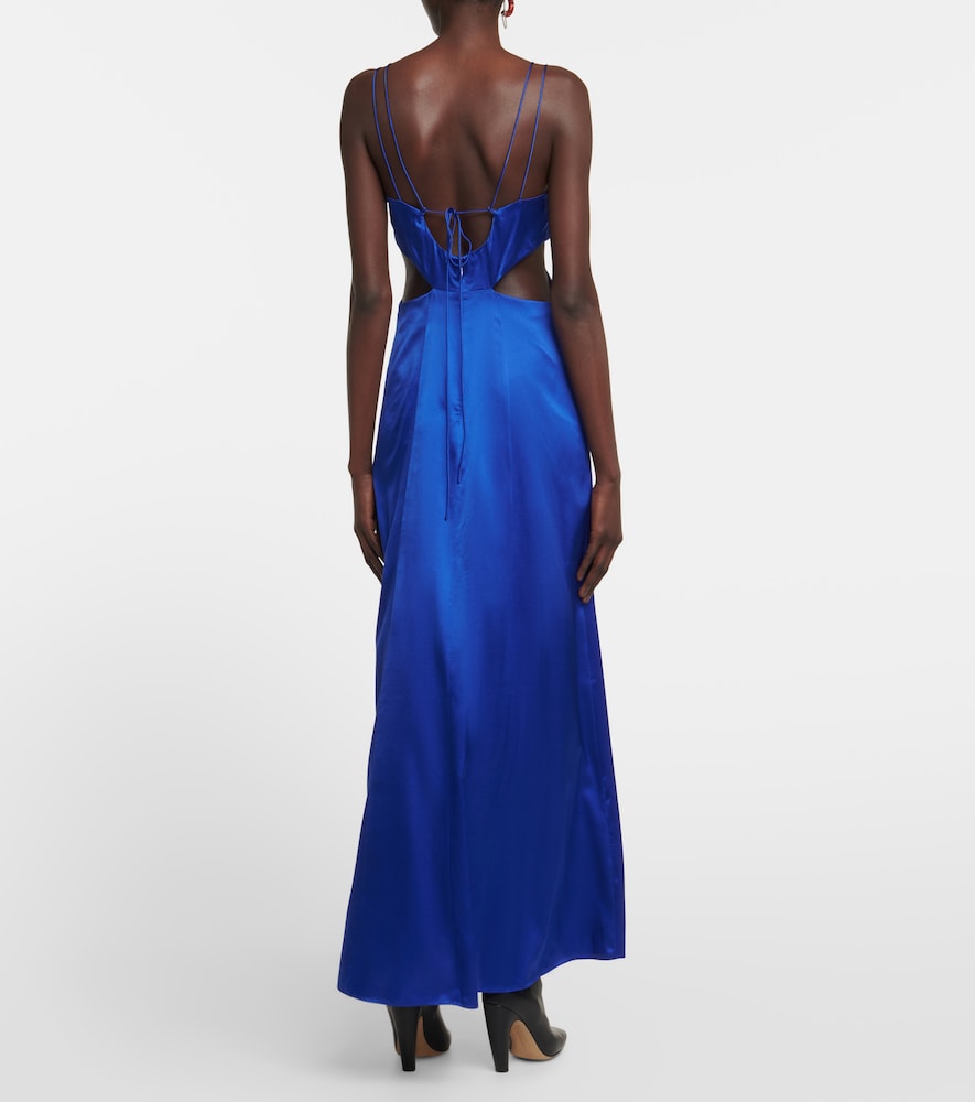  Frame Frame Cutout Silk-blend Maxi Dress 