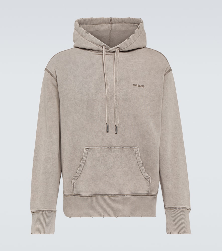 Logo cotton jersey hoodie