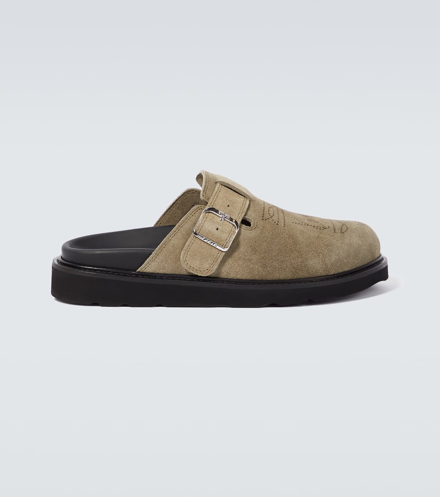 Shop Kenzo Matto Suede Clogs In Beige