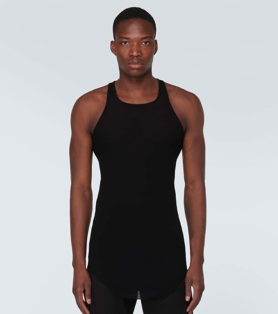 Rick Owens Ribbed-knit Tank Top In Black