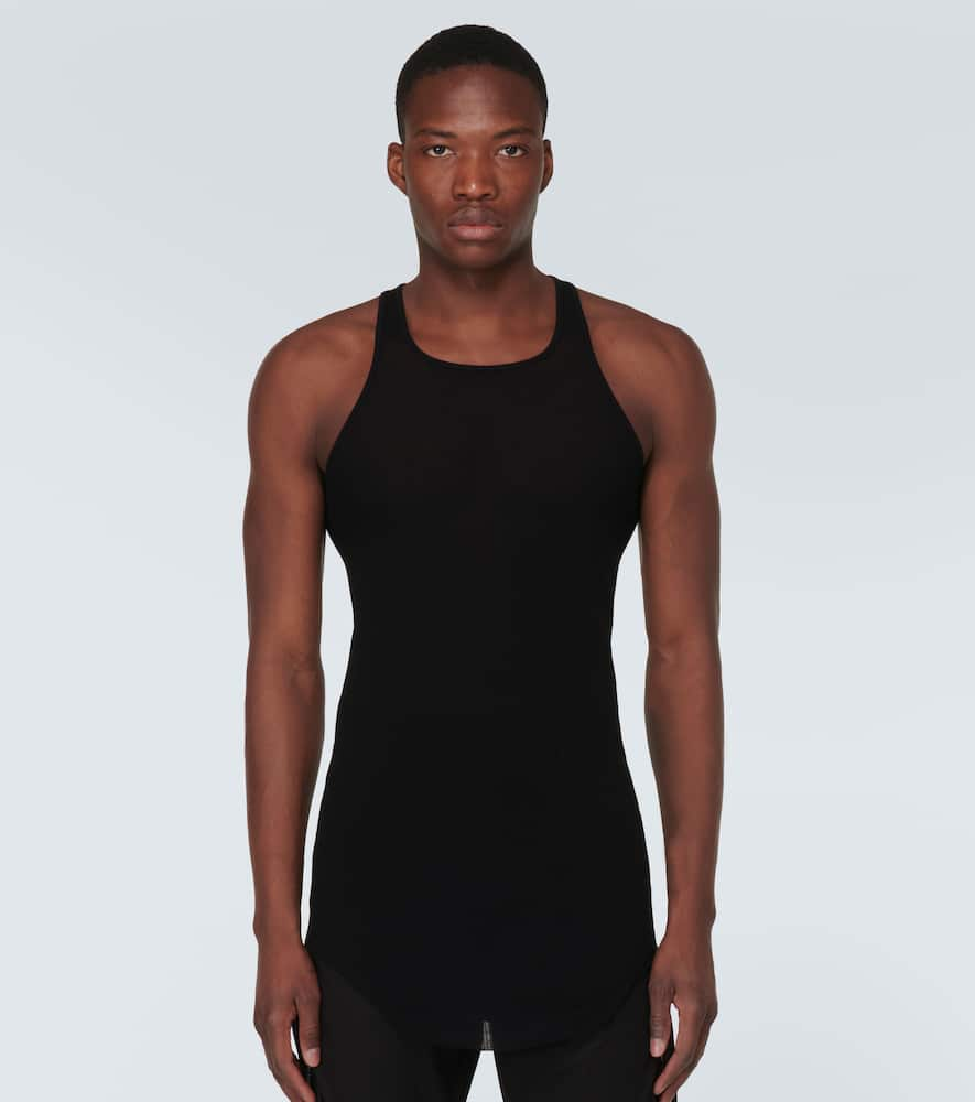 Shop Rick Owens Ribbed-knit Tank Top In Black