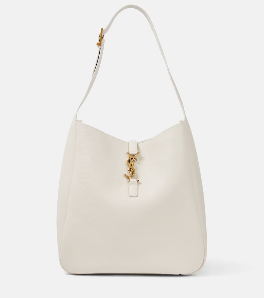 Shop Saint Laurent Le 5 À 7 Supple Large Leather Shoulder Bag In White