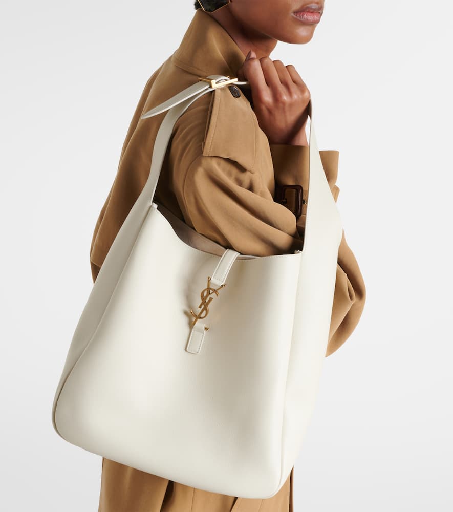 Saint Laurent Large Le 5 A 7 Supple Shoulder Bag In White