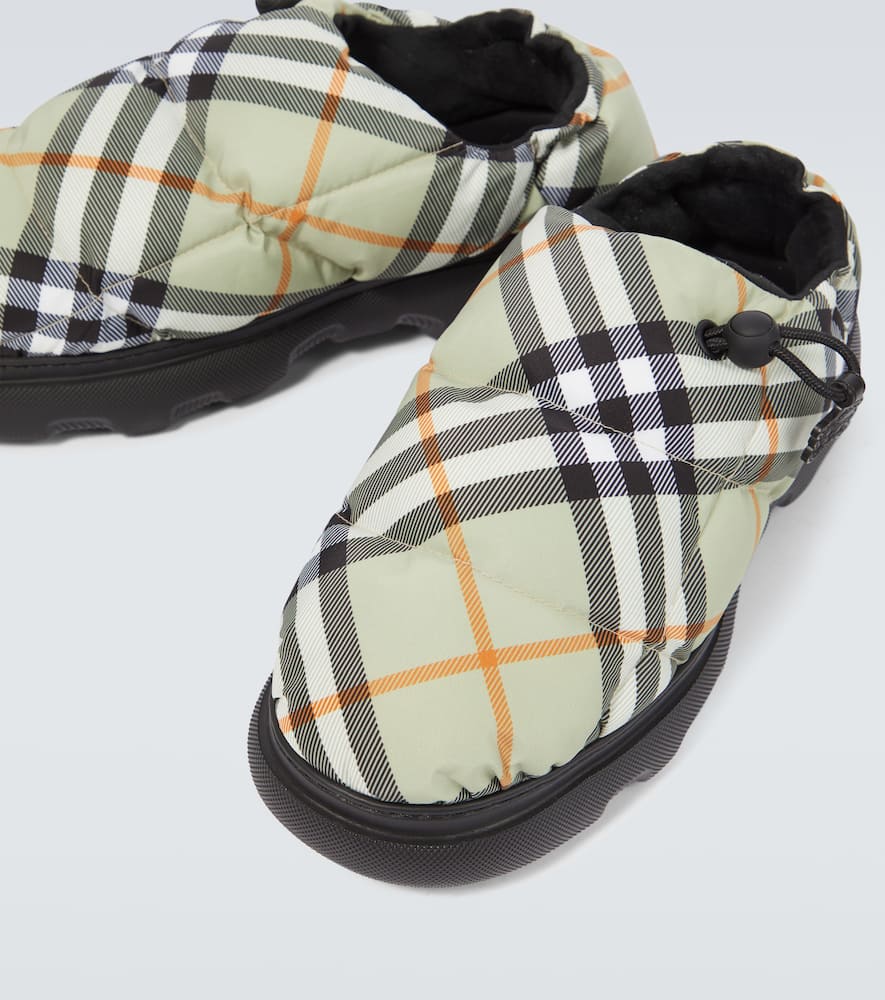 Burberry Pillow Check Motif Slippers In Multicoloured