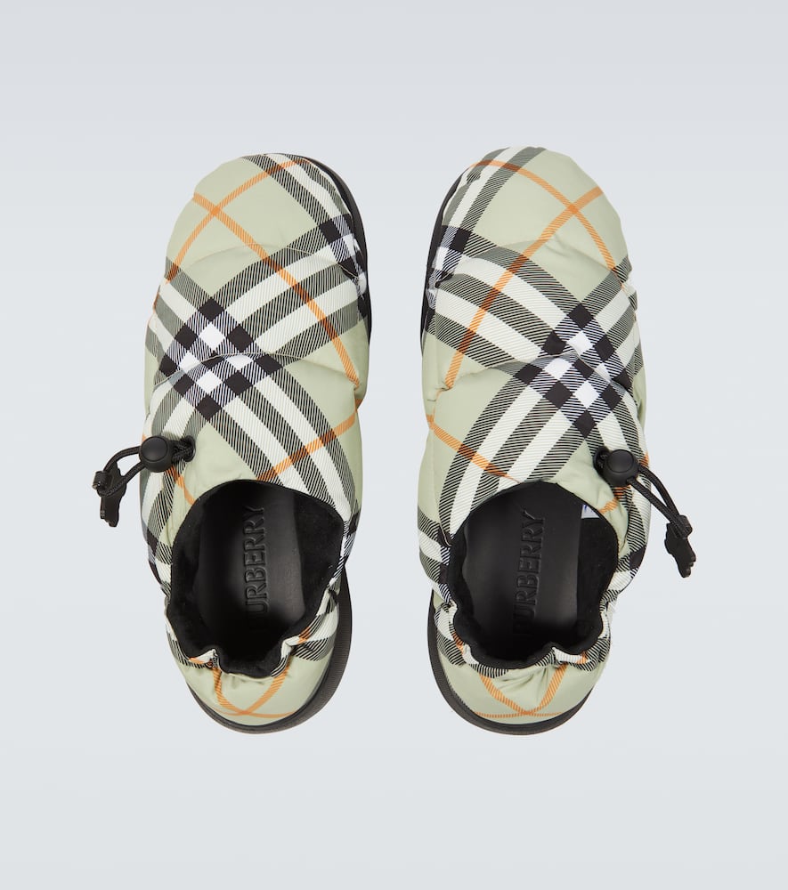 Burberry Pillow Check Motif Slippers In Multicoloured