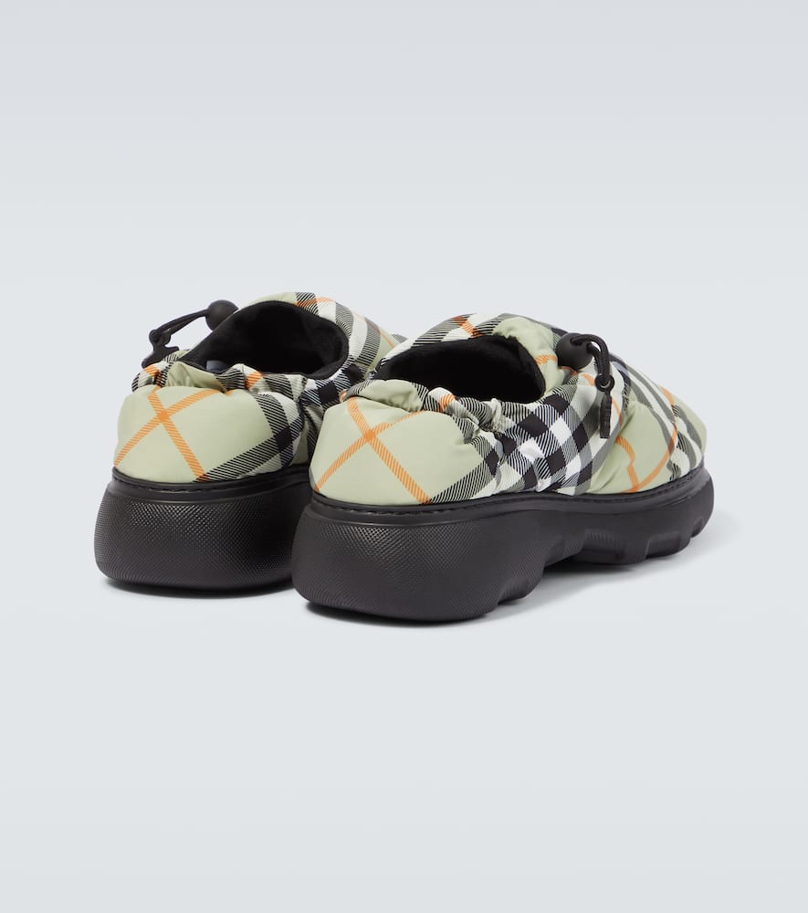 Burberry Pillow Check Motif Slippers In Multicoloured