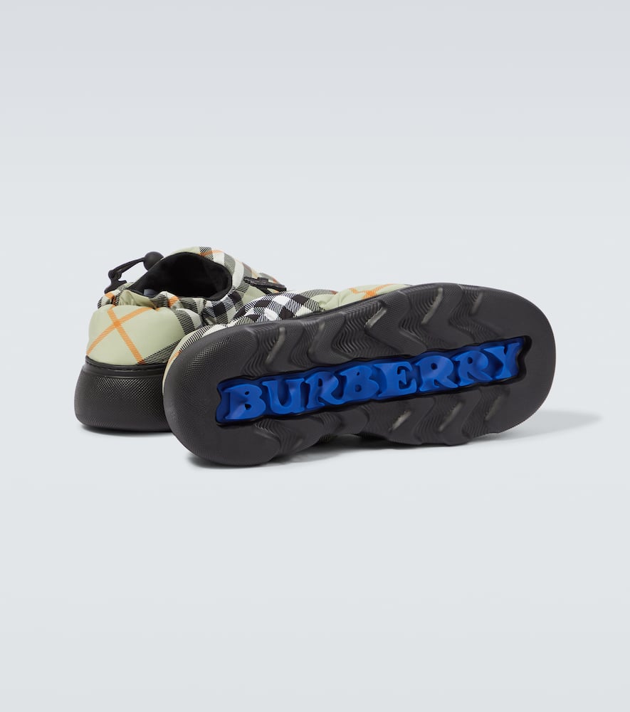 Burberry Pillow Check Motif Slippers In Multicoloured