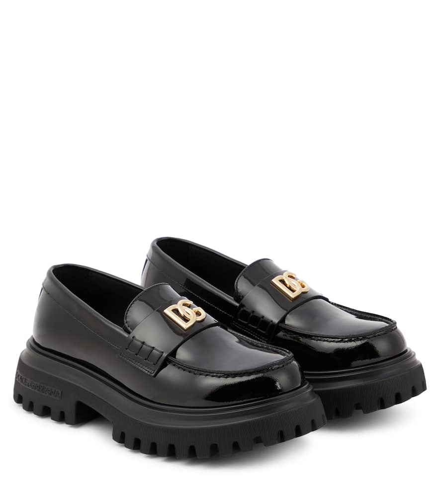 Dolce & Gabbana Patent Leather Loafers In Black