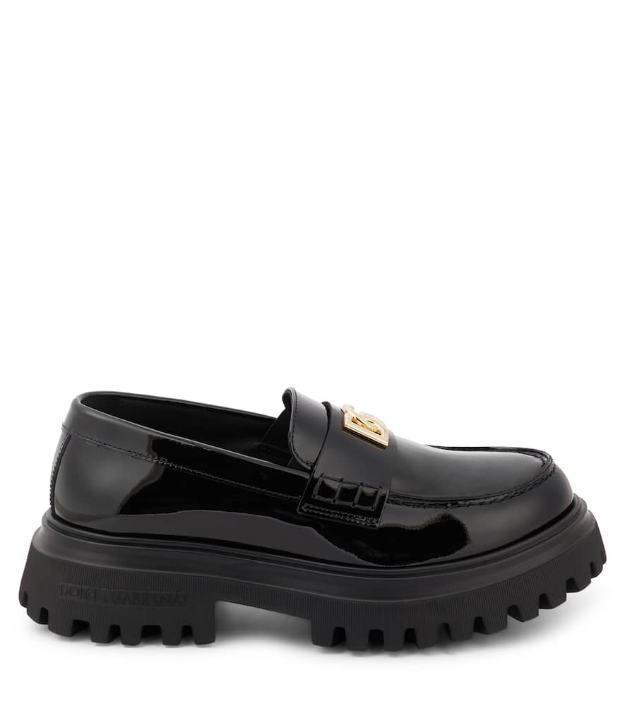 Dolce & Gabbana Patent Leather Loafers In Black